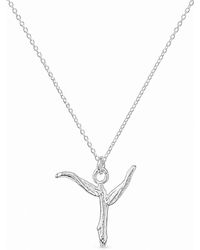 Mother Nature Jewelry - Cross From Acacia, Handmade Minimalist Necklace, Twig Leaf Pendant - Lyst