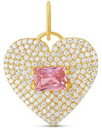 SHYMI - Pave Heart & Stone Charm - Lyst