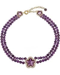 Eye Candy LA - Amy Amethyst Double Beaded Necklace - Lyst