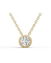 SEREIA OFFICIAL - 14K 0.75 Ct Round Bezel Pass-Thru Pendant - Lyst