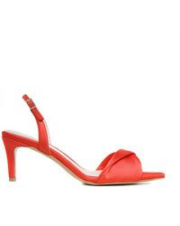 Ginissima - Chloe Satin Sandals Low Heel - Lyst