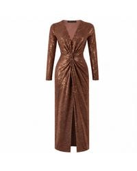 Me & Thee - Reach For The Stars Copper Sequin Maxi Dress - Lyst