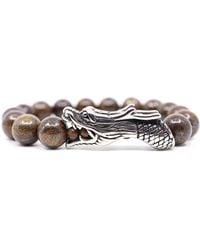 Shar Oke - Bronzite & Stainless Steel Dragon Beaded Bracelet - Lyst