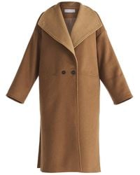 Paisie - Two-Tone Double Breasted Wool Blend Coat - Lyst