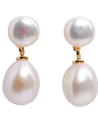 Miss Cecilia - Freshwater Pearl Drop Earrings - Lyst