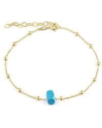 Spero London - Sterling Beaded Satellite Chain Bracelet With Gemstone - Lyst