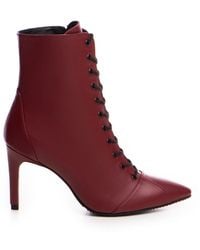 The 5Th Element - Daria Camel Burgundy Slim Boots - Lyst
