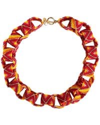 Iliana Arrazola - Bold Chunky Link Necklace, And, Glass Beads, Beaded Jewelry - Lyst
