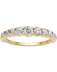 Aya Fine Jewelry - 0.75 Ctw Round Lab Diamond Graduated Half Eternity Ring - Lyst