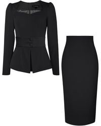 Tia Dorraine - Fitted Blouse & Pencil Skirt Set - Lyst