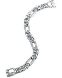 Genevive Jewelry - Belleville Chunky Chain Silver Cz Studded Statement Bracelet - Lyst