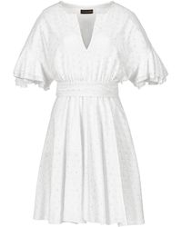 Conquista - Embroidered Dress With Ruffle Sleeves - Lyst