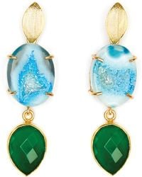 Magpie Rose - Agate & Onyx Cocktail Earrings - Lyst