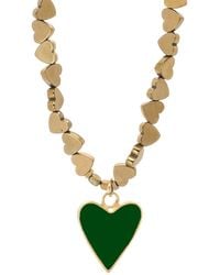 Ebru Jewelry - Heart Pendant Hematite Stone Heart Shape Chain Necklace - Lyst