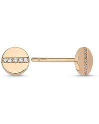 Ecce | Artisan Diamonds - 14K Single Solid Tiny Line Diamond Round Earring - Lyst