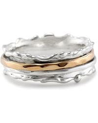 Isla Silver - Mixed Metal Dual Spinning Ring - Lyst