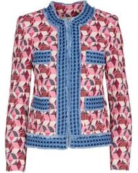 The Extreme Collection - Tweed Jacket With Trim And Button Detail Harlequinn - Lyst