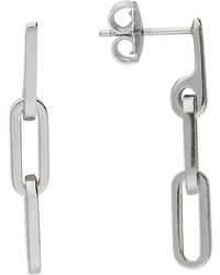 Harfi - Paperclip Link Chain Everyday Drop Sterling Earrings - Lyst