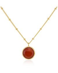 Auree - Barcelona July Birthstone Necklace Carnelian - Lyst