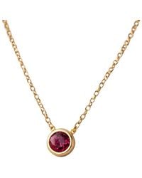 Lily Flo Jewellery - Aurora Ruby Solitaire Necklace - Lyst