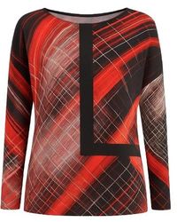 Conquista - Long Sleeve Geometric Print Top - Lyst