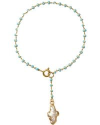 Alexie of Athens - Delphi Freshwater Pearl Cross Bracelet - Lyst