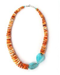 Shar Oke - Spiny Oyster & Peruvian Amazonite Necklace - Lyst