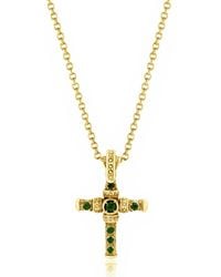 Unaloe - Vermeil Mystic Cross Necklace With Emerald - Lyst