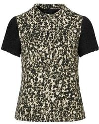 Conquista - Straight Top With Animal Print Detail - Lyst