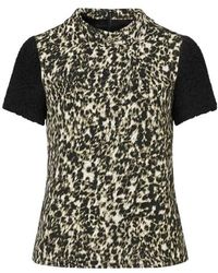 Conquista - Straight Top With Animal Print Detail - Lyst