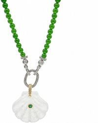 Ormiro - Aphrodite Chardonnay & Clear Quartz Shell Necklace - Lyst