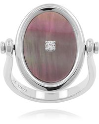 Cote Cache - Mother Of Pearl Flip Mirror Ring - Lyst