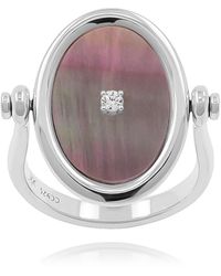 Cote Cache - Mother Of Pearl Flip Mirror Ring - Lyst
