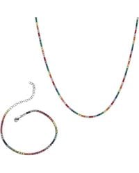 Spero London - Tennis Necklace & Bracelet Set Sterling - Lyst