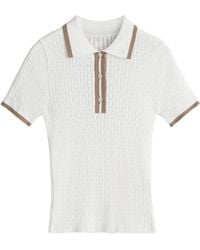 Victoria Paulsen - Jamie Pointelle Knit Short Sleeve Polo - Lyst