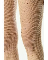 Songs of Siren - Neutrals Crystals Fishnet Tights Tan Tide - Lyst