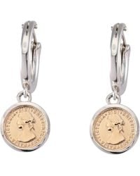 Von Treskow - Hinged Hoop Earrings With Micro Coins - Lyst