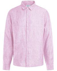 Haris Cotton - Linen Melange Basic Long-Sleeved Shirt - Lyst
