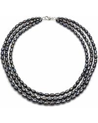 Pearl Code - Baroque Rice Pearl Choker – Three Row Statement Necklace - Lyst