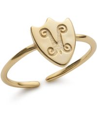 Elk & Bloom - Dainty Shield Stacking Ring - Lyst
