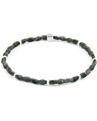 Anchor & Crew Green Jade Tekapo Silver & Stone Bracelet - Multicolour