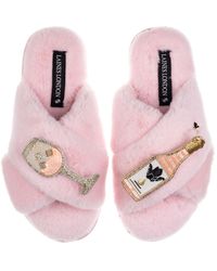 Laines London - Classic Laines Slippers With Angelic Rose Wine Brooches - Lyst