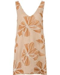 Traffic People - Grace & Maude Floral Valerie Linen Mini Dress - Lyst