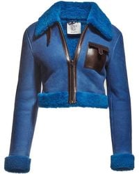 Maison sél - Leather Jacket With Shearling – - Lyst