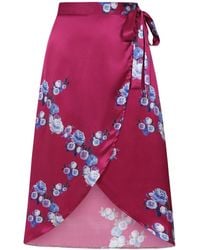 Sophie Cameron Davies - Peony Silk Wrap Skirt - Lyst