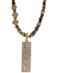 Ebru Jewelry - Pave Diamond Love Necklace - Lyst