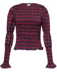 Amy Lynn - Iris Pure Cotton Plaid Smocked Top - Lyst