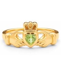 Seven Saints - Claddagh Heart Ring Love, Friendship, Loyalty Peridot Zirconia And - Lyst