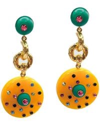 Michael Nash Jewelry - Isabella Jade And Amber Resin Pierced Drop Earrings - Lyst