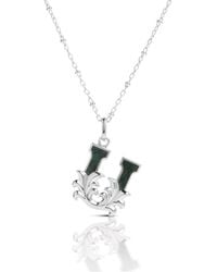 Kasun - Solid U Initial Necklace With Marble - Lyst